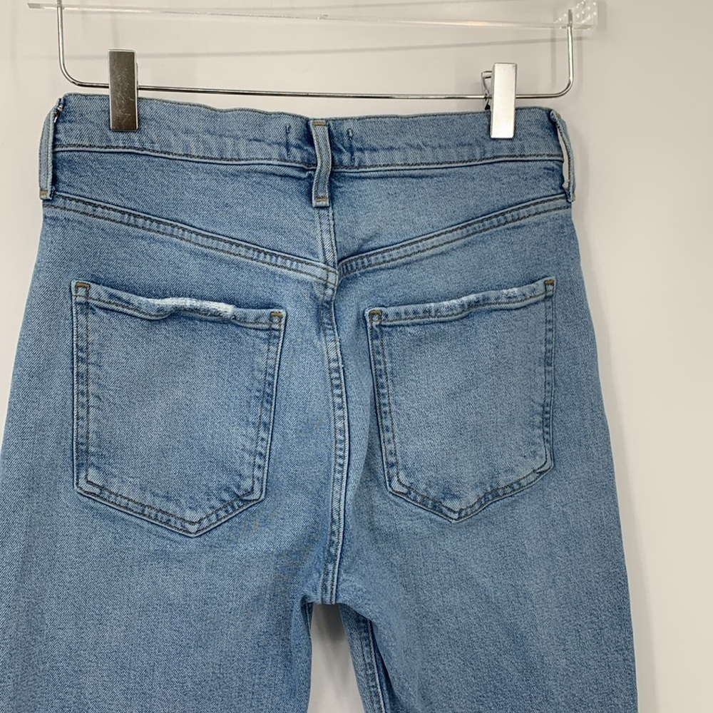 AGOLDE Riley Crop jeans denim button fly distressing light wash high rise 26 - Picture 6 of 8
